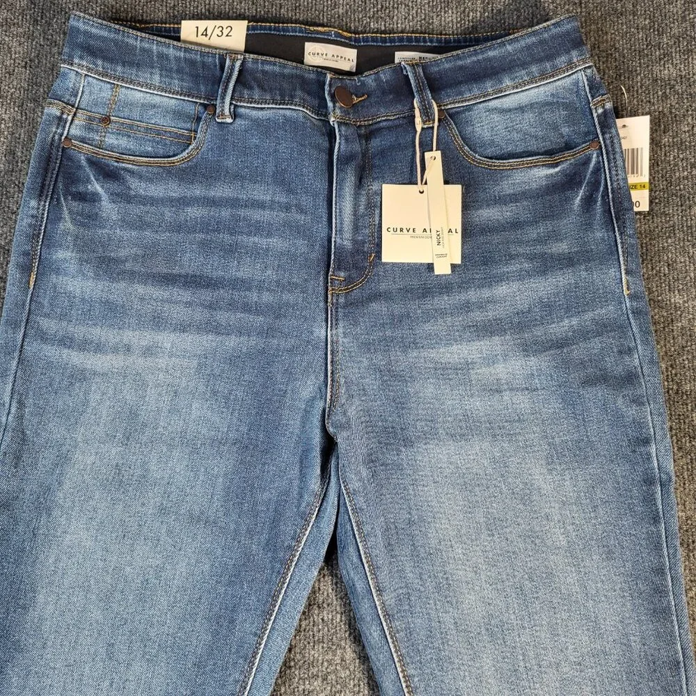 Curve Appeal Women's Jeans Size 14 Nicki High Rise Skinny Capri 14/32 - Picture 2 of 12